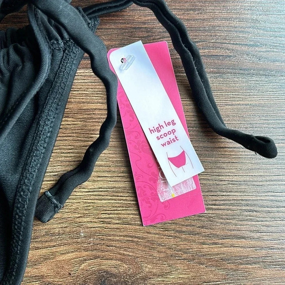 NWT Xhilaration Black Bikini Bottoms | Cheeky Bikini Bottoms | Strappy | - Picture 3 of 6
